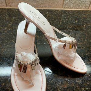 Coach Karlyn  Kid Leather Kitten Heel Sandal Size9